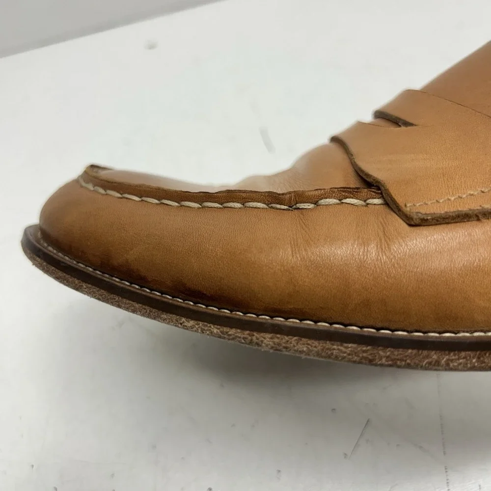 Scarosso‎ Men's Brown Leather Penny Loafers Shoes Made in Italy EU41, US8, UK7